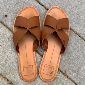 Dolce vita leather sandals slide on
